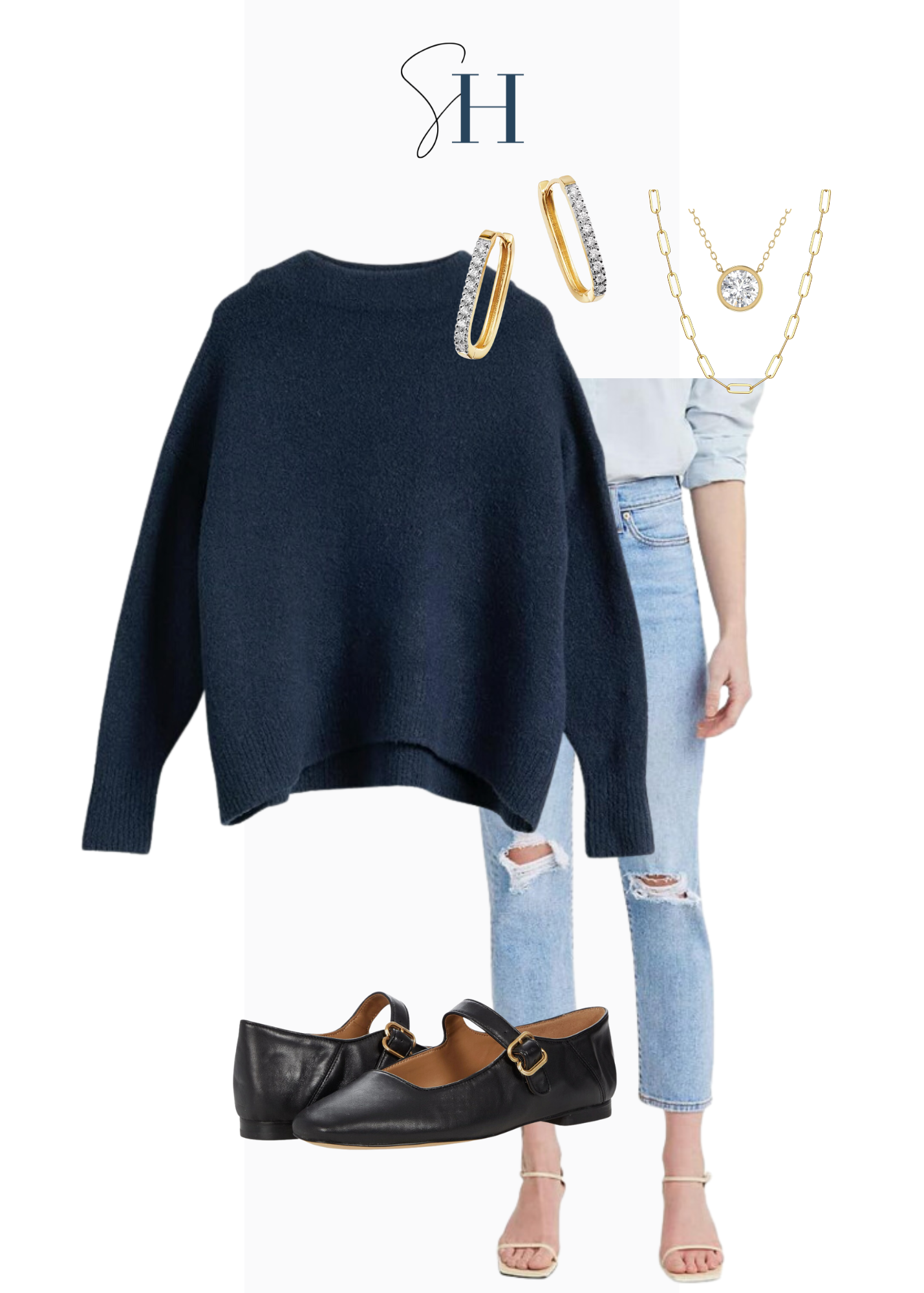 black cable stitch sweater